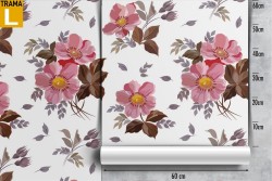 Pink flowers nature pattern vintage wallpaper.