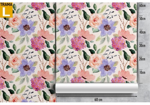 Pink flowers nature pattern vintage wallpaper. 2