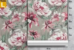 Pink flowers nature pattern wallpaper.