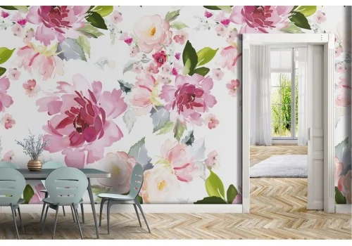 Pink flowers nature pattern wallpaper.292