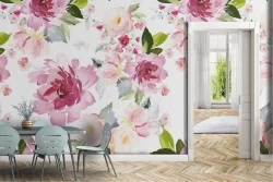 Carta da Parati fiori rosa natura pattern.