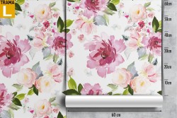 Pink flowers nature pattern wallpaper.