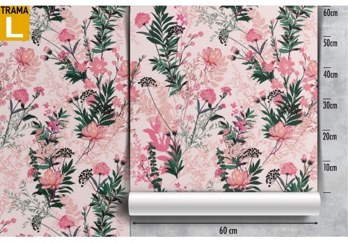 Carta da Parati fiori rosa natura pattern. 2