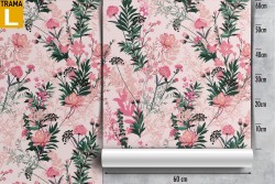 Pink flowers nature pattern wallpaper.