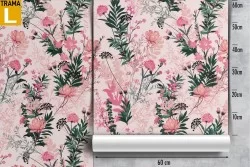 Pink flowers nature pattern wallpaper.
