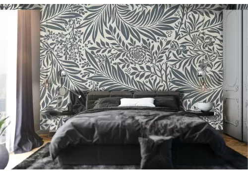 Carta da Parati foglie tropicali stilizzate decorazione matura