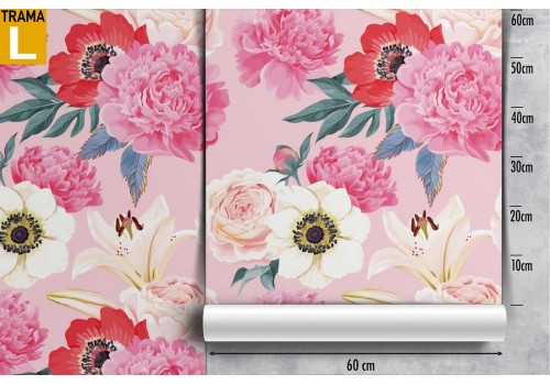 Pink flowers nature pattern wallpaper. 2