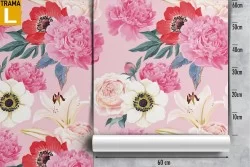 Pink flowers nature pattern wallpaper.