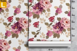 Pink flowers nature pattern wallpaper.