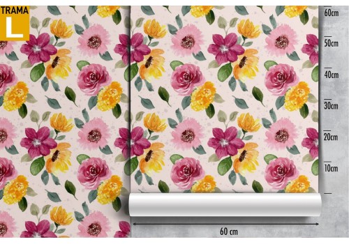 Pink flowers nature pattern wallpaper. 2