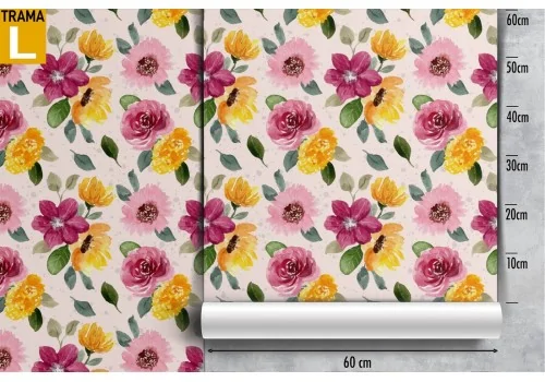 Pink flowers nature pattern wallpaper. 2