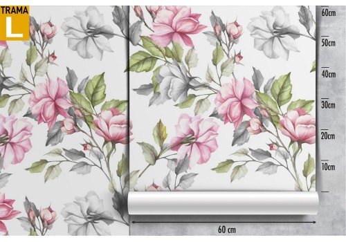 Pink flowers nature vintage pattern wallpaper. 2