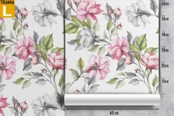 Pink flowers nature vintage pattern wallpaper.