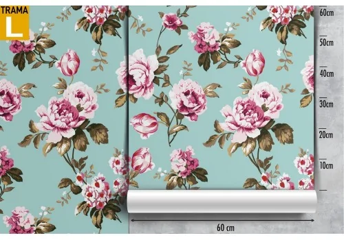 Pink flowers nature vintage pattern wallpaper. 2