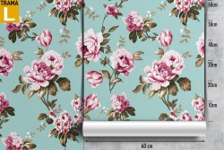 Carta da Parati fiori rosa natura vintage pattern.