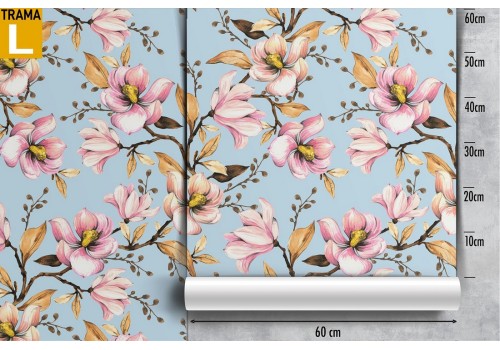 Carta da Parati fiori rosa natura vintage pattern. 2