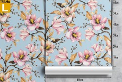 Pink flowers nature vintage pattern wallpaper.