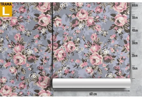 Pink flowers nature vintage pattern wallpaper. 2