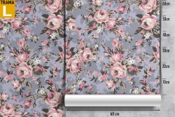 Pink flowers nature vintage pattern wallpaper.