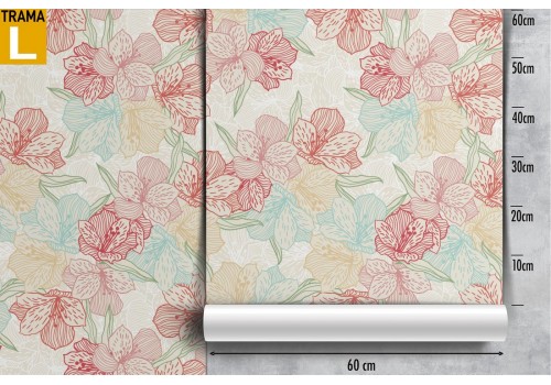 Pink flowers nature vintage pattern wallpaper. 2