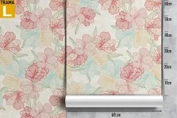 Carta da Parati fiori rosa natura vintage pattern.