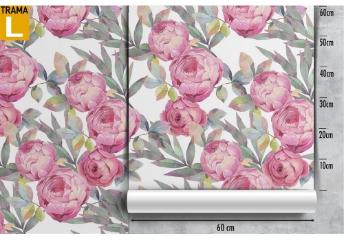 Pink flowers nature vintage pattern wallpaper. 2