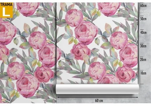 Pink flowers nature vintage pattern wallpaper. 2