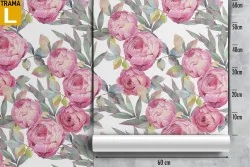 Pink flowers nature vintage pattern wallpaper.