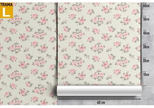 Carta da Parati fiori rosa natura vintage pattern. 2