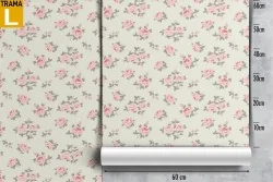 Pink flowers nature vintage pattern wallpaper.