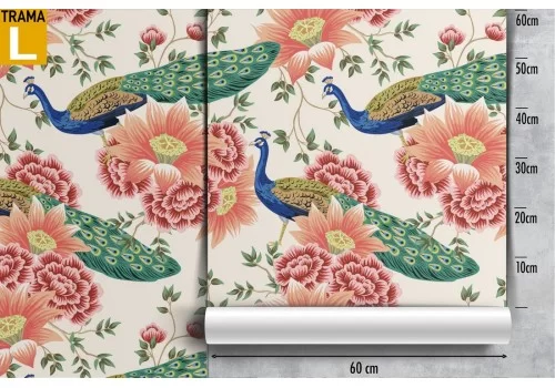 Carta da Parati fiori rosa natura vintage pattern. 2