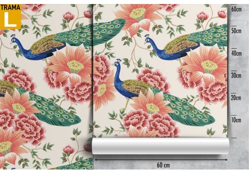 Pink flowers nature vintage pattern wallpaper. 2