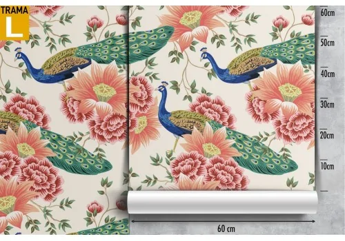 Pink flowers nature vintage pattern wallpaper. 2