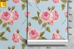 Vintage nature pink flowers wallpaper.