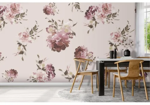 Pink flowers vintage nature wallpaper.310