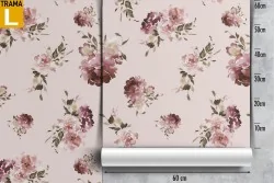 Vintage nature pink flowers wallpaper.