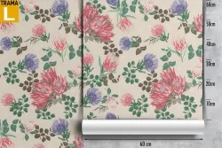 Vintage nature pink flowers wallpaper.