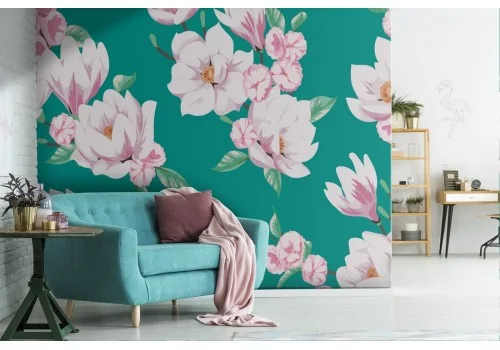 Pink flowers vintage nature wallpaper.313