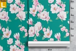 Carta da Parati fiori rosa natura vintage.