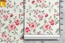 Vintage nature pink flowers wallpaper.