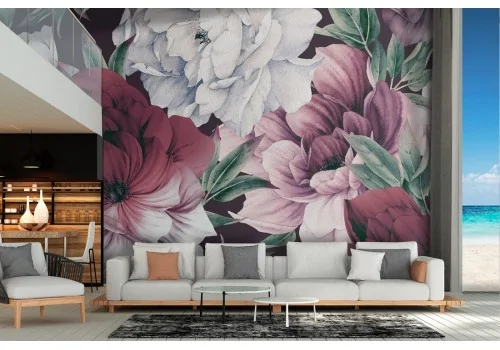 Wallpaper roses flowers nature refined painting