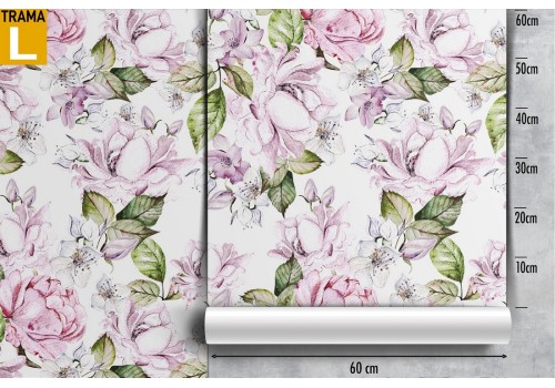 Carta da Parati fiori rosa natura vintage. 2