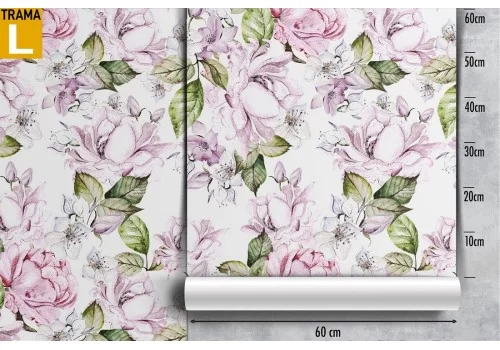 Carta da Parati fiori rosa natura vintage. 2