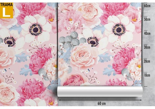 Carta da Parati fiori rosa pattern natura. 2