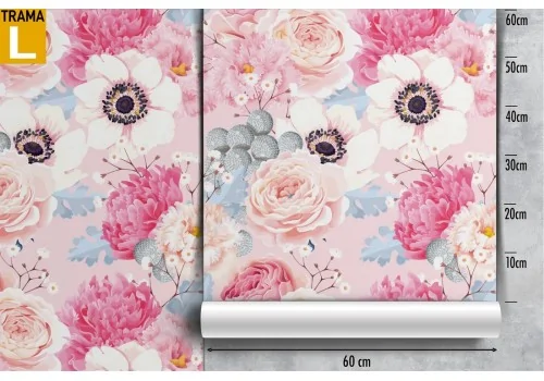 Pink flowers wallpaper nature pattern. 2