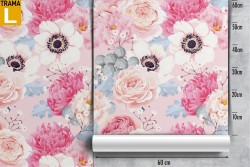 Pink flowers wallpaper nature pattern.