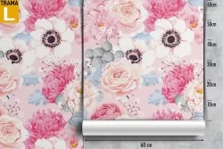 Pink flowers wallpaper nature pattern.