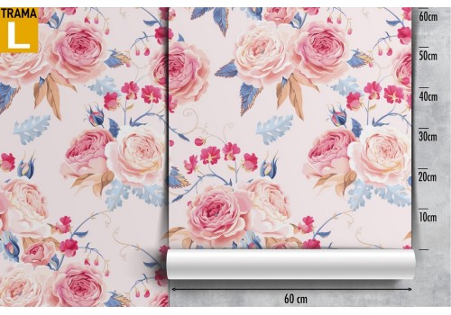 Carta da Parati fiori rosa vintage natura pattern. 2