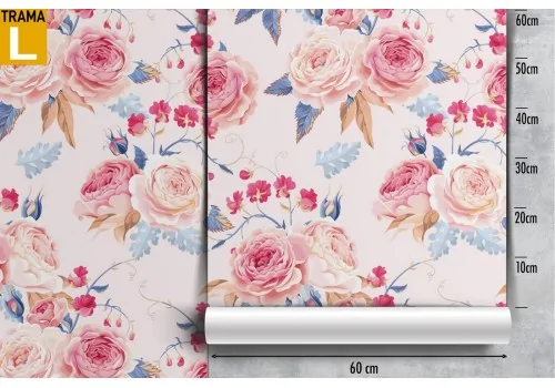 Vintage pink flowers nature pattern wallpaper. 2