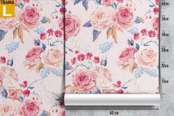 Carta da Parati fiori rosa vintage natura pattern.